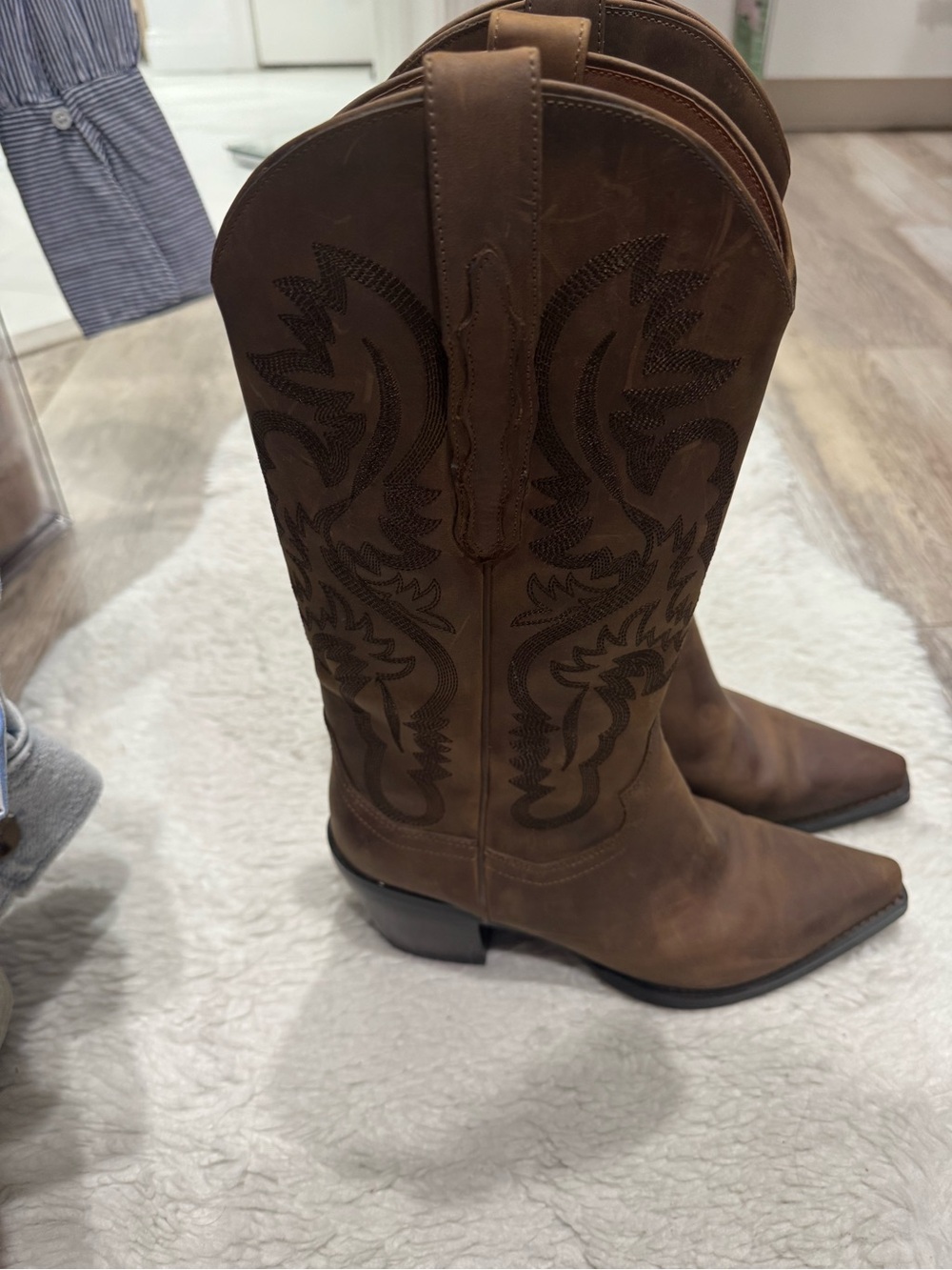 Jeffrey Campbell Brown Pointed-Toe Western Knee-High Boots - Picture 3 of 9